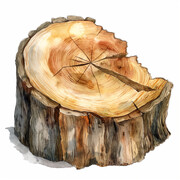 树桩环保插画素材