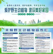 爱护野生动植物建设美好家园宣传栏
