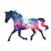 马的剪影星光图片