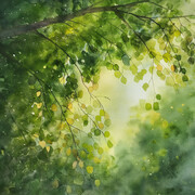 清新绿叶装饰画
