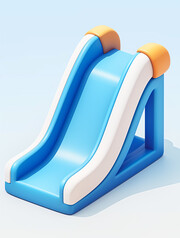 滑滑梯的3D插画图片素材