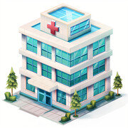 医院建筑插画