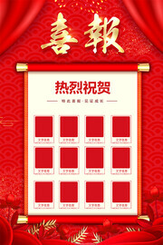热烈祝贺喜报海报