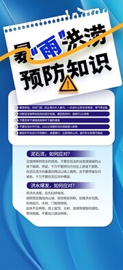 暴雨洪涝预防知识海报