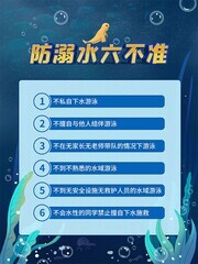 暑期预防溺水六不准宣传海报设计