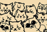 手绘小猫咪背景图片