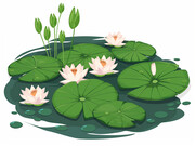 睡莲插画卡通图片素材