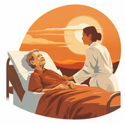 老年护理插画图片素材