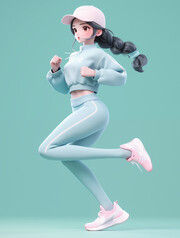 运动人物3D插画图片