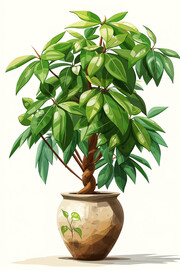室内植物盆栽插画图片