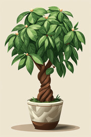 发财树植物插画