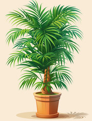 绿色植物盆栽插画