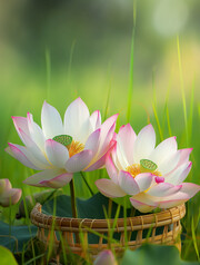 田野稻田荷花鲜花壁纸