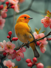 树上小鸟花朵高清壁纸