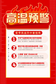 高温预警知识普及海报