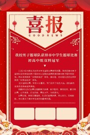 红色喜报海报设计