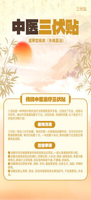 简洁大气中医三伏贴三伏灸海报