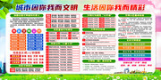 清新彩色创建文明城市宣传栏