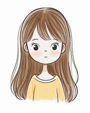 卡通女孩的插画头像图片