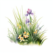 石头花草插画素材