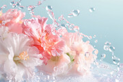 水花和鲜花唯美清新壁纸