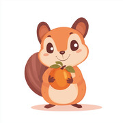 可爱小松鼠的插画图片