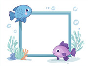 海底世界插画边框图片素材