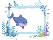 海底世界插画边框图片