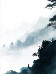 意境山水画背景