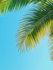 蓝天绿叶背景