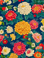 大气彩色菊花背景图