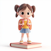 开学季人物插画3D图片素材