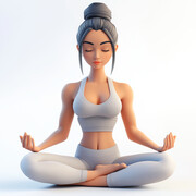 瑜伽动作插画3D人物图片