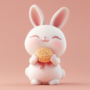 中秋兔子插画图片