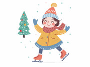 滑雪插画的图片素材