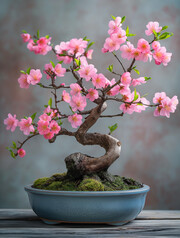 桃花盆栽高清图片素材