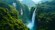 瀑布风景山水图片素材