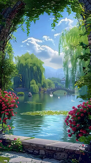 创意花园风景壁纸