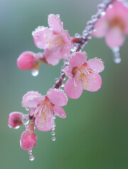 粉红色桃花枝图片
