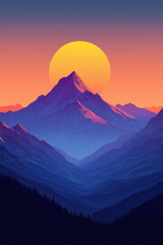 日出远山风景壁纸