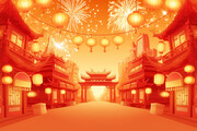 唯美新年夜景喜庆背景