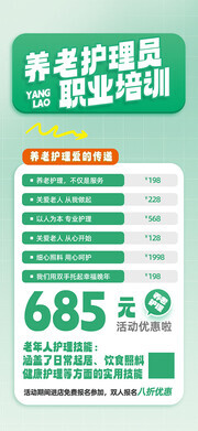 养老护理员职业培训宣传海报