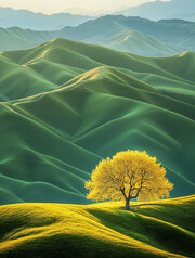 山坡上的树风景壁纸