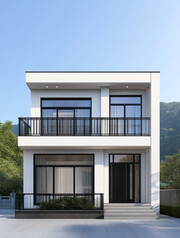 别墅房屋建筑插画图片