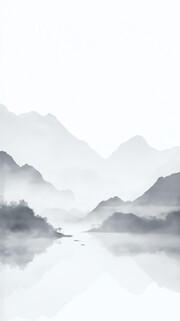 中国风水墨山水背景图