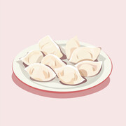 饺子的插画图片