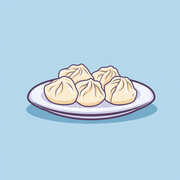小笼包美食插画图片