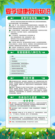 夏季健康教育知识宣传海报