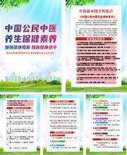 中医养生保健健康素养宣传挂图图片下载