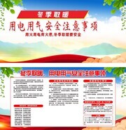 冬季取暖用电用气安全注意事项展板